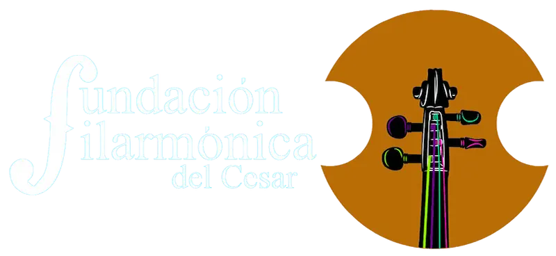 logo filarmonica del cesar letra blanca